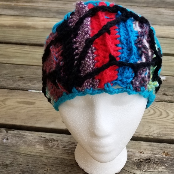 Boho Earwarmers Crochet Artsy Headband Handmade - Picture 1 of 6